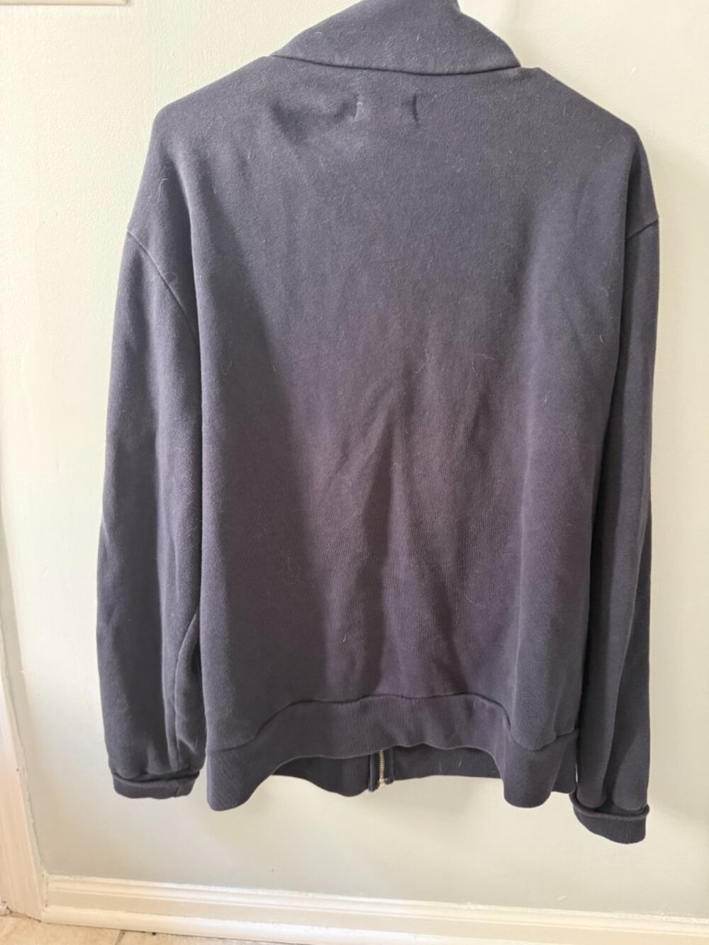 Ralph Lauren POLO zip up hoodie WOMENS Navy Cotton sweatshirt Sz Large - Picture 3 of 3